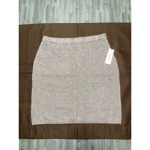 Calvin Klein Women's Pull-On Floral Jacquard Sweater Skirt Blush Size XL Gray